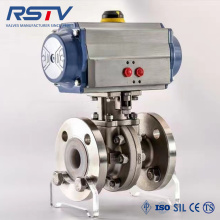 2PC FLANGE FLOATING BALL VALVE WITH PNEUMATIC ACTUATOR
