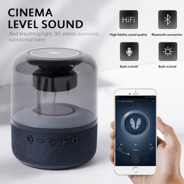 Portable Wireless Bluetooth Speaker Bass New Product Creative Four-color Light Glass 3D Stereo Multimedia Speaker