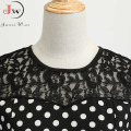 Women Summer Lace Vintage Dress Black Polka Dot Sexy O-neck Beach Dresses Fashion Casual Big Swing Party Robe Plus Size