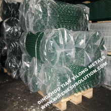 Green PVC Coated Chain Link Fence Frabric