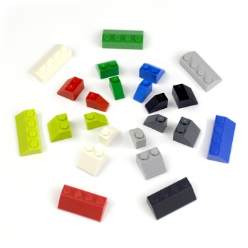 50-100 Pieces Roof Tile Bricks 1X2 With Slope 45 DIY Enlighten Building Block Bricks Toys For Boys Kids Compatible All Brands