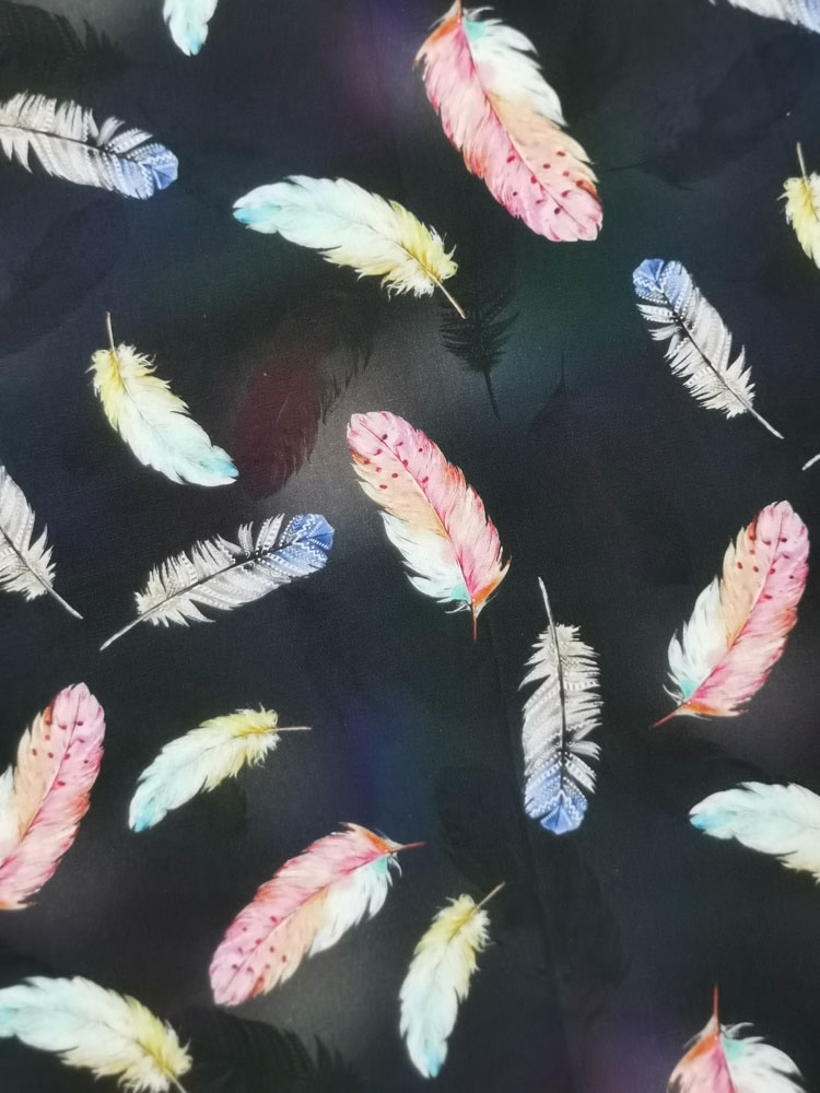 Fluffy Feather Colorful Printed Fashion Fur Cotton Fabric Sewing Material Diy Home Cloth Dress Clothing Textile Tissue Patchwork