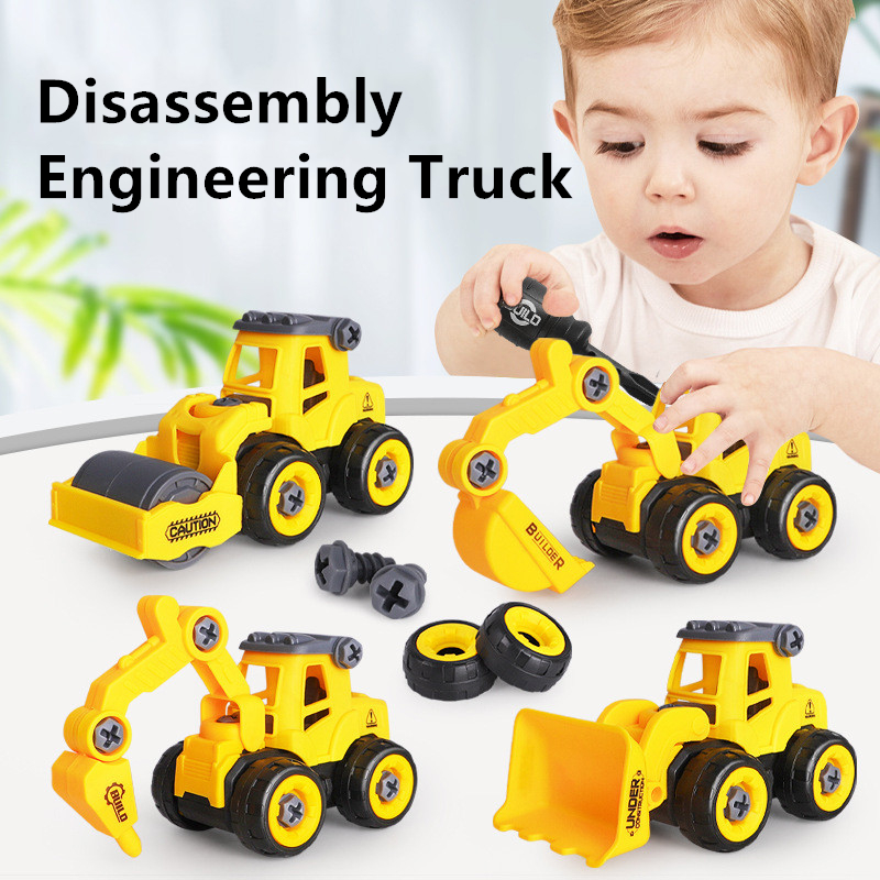 DIY Disassembly Engineering Truck Excavator Fire Car Model Children Screw Tool Educational Toys Gift for Boys