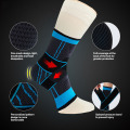1PC Elastic 3D Pressurized Ankle Support Basketball Volleyball Sports Gym Badminton Ankle Brace Protector with Strap Belt