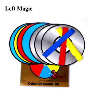 Color Changing Laser CD Magic Tricks Paper Bag Color Changing Magic CD Magic Props Stage Gimmick Illusion Accessories