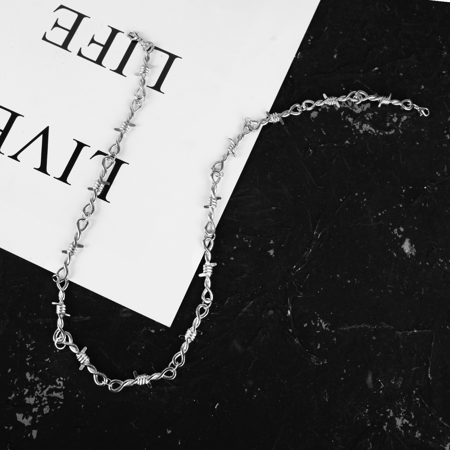 Punk Wire Brambles Iron Unisex Choker Necklace Women Hip-hop Gothic Style Barbed Wire Little Thorns Chain Choker