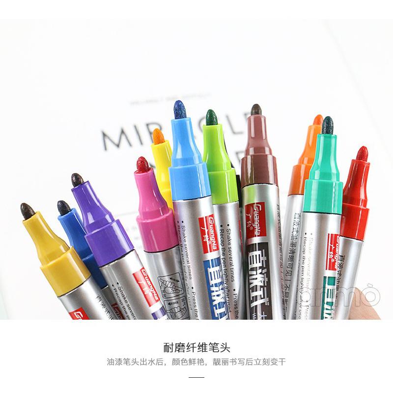 12 Colors 2.5mm Acrylic Paint Black Marker Colorful School Classroom Whiteboard Pen Dry White Board Markers Children Drawing Pen
