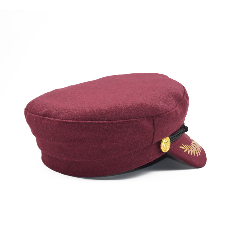 new crown Vintage warm hat Men Women Autumn Winter Flat Military berets Captain Adjustable Sailor Caps Navy cap Hats