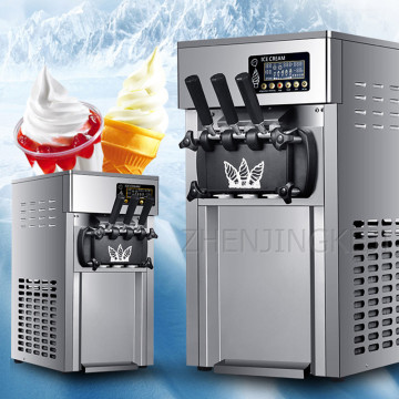 110/220V Ice Cream Machine Commercial Desktop Tricolor Ice Cream Maker Fruit Dessert Machine 1200W Sweet Cone Freezing Equipment