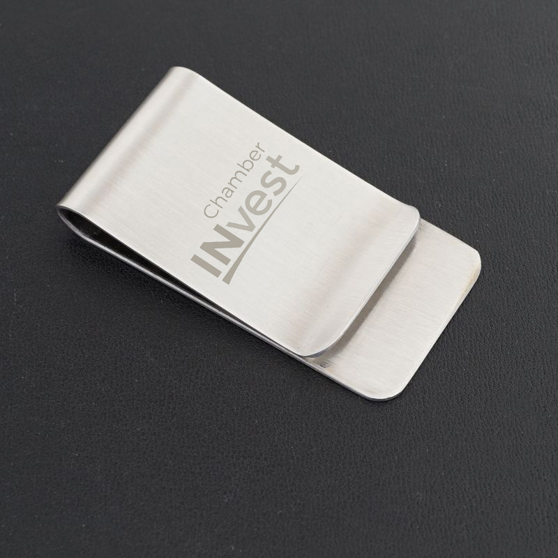 Corporate Promotional Gift Customized Logo Metal Stainless Steel Cash Money Clip Wallet Credit Card Business Card Holder 25pcs