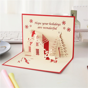 Christmas Invitations Cards 3d Stereo Greeting Card Ar Virtual Imaging Technology Creative Gifts Christmas Decorations For Home