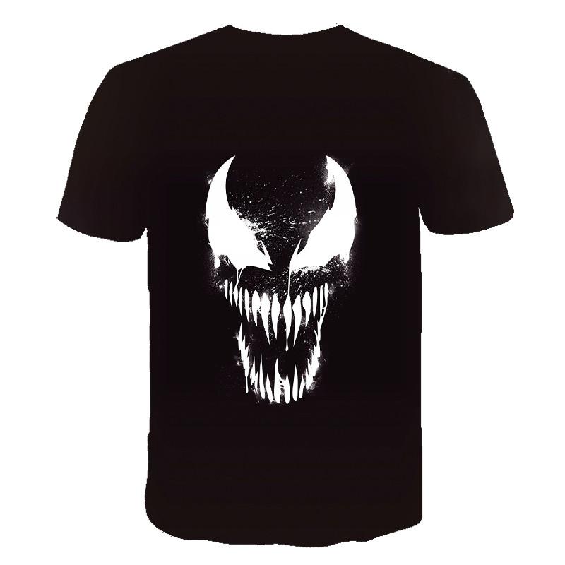 2020 new men's 3D T-shirt summer fashion printing venom short sleeve T-shirt round neck quick-drying casual T-shirt hip-hop top