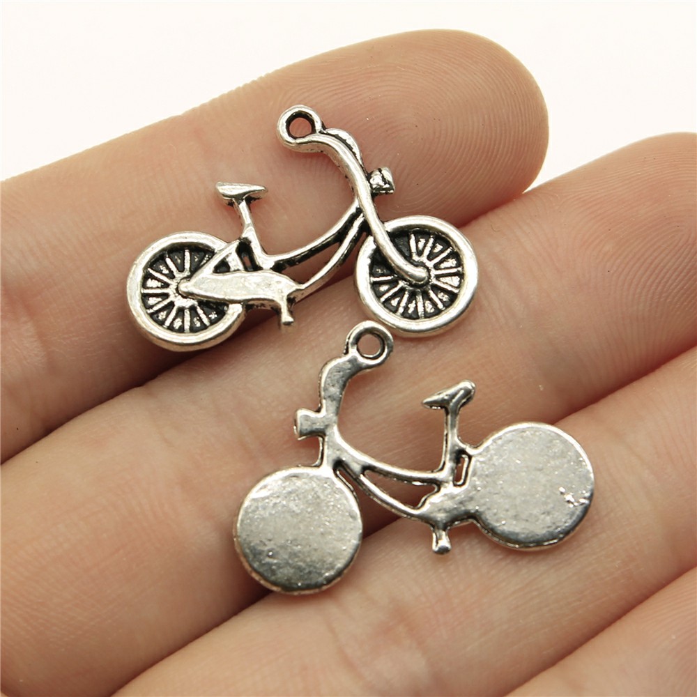 WYSIWYG 10pcs 26x18mm Charm Bicycle Pendants Bike Pendants Bicycle Vintage DIY Accessories For Jewelry Making