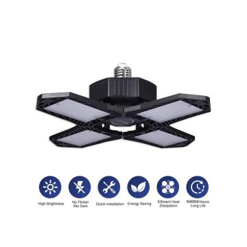 200W LED Garage Light Deformable Fan Ceiling Lamp E27 Folding 4 Panel Industrial Lamp For Warehouse Workshop 85-265V