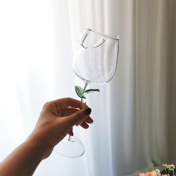 Wine Glass Rose Flower Shape Goblet Lead-Free Red Wine Cocktail Glasses Home Wedding Party Barware Drinkware Gifts