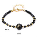 4MM Faceted Crystal Beads Bracelets with 10MM Stone Middle Chakras Healing Yoga Meditation Relax Anxiety Bangle for Womens Mens
