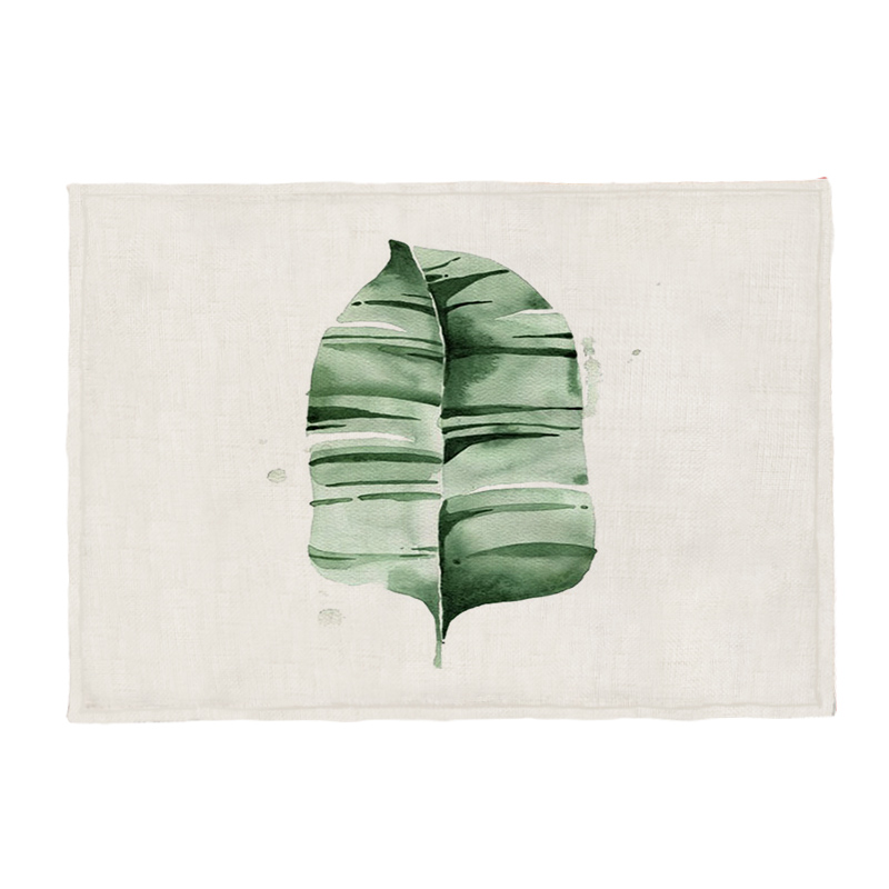 Fresh Tropical Plant Placemat Can Wash Leaves Cactus Monstera Banana Kitchen Napkin Cloth Coaster Polyester Hemp Custom 32 * 45