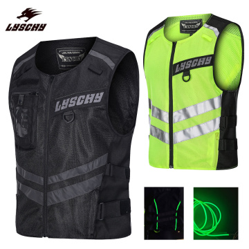 New 2020 LED Motorcycle/Cycling Reflective Vest MTB Bike Safety LED Light Vest Bicycle Reflective Warning Vests Clothing Green