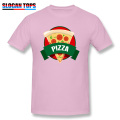 Pizza Print T-shirt Men Funny T Shirt Italian Cuisine Black Tees Simple Style Top Tshirt Cotton Fabric Youth Clothes Family Gift