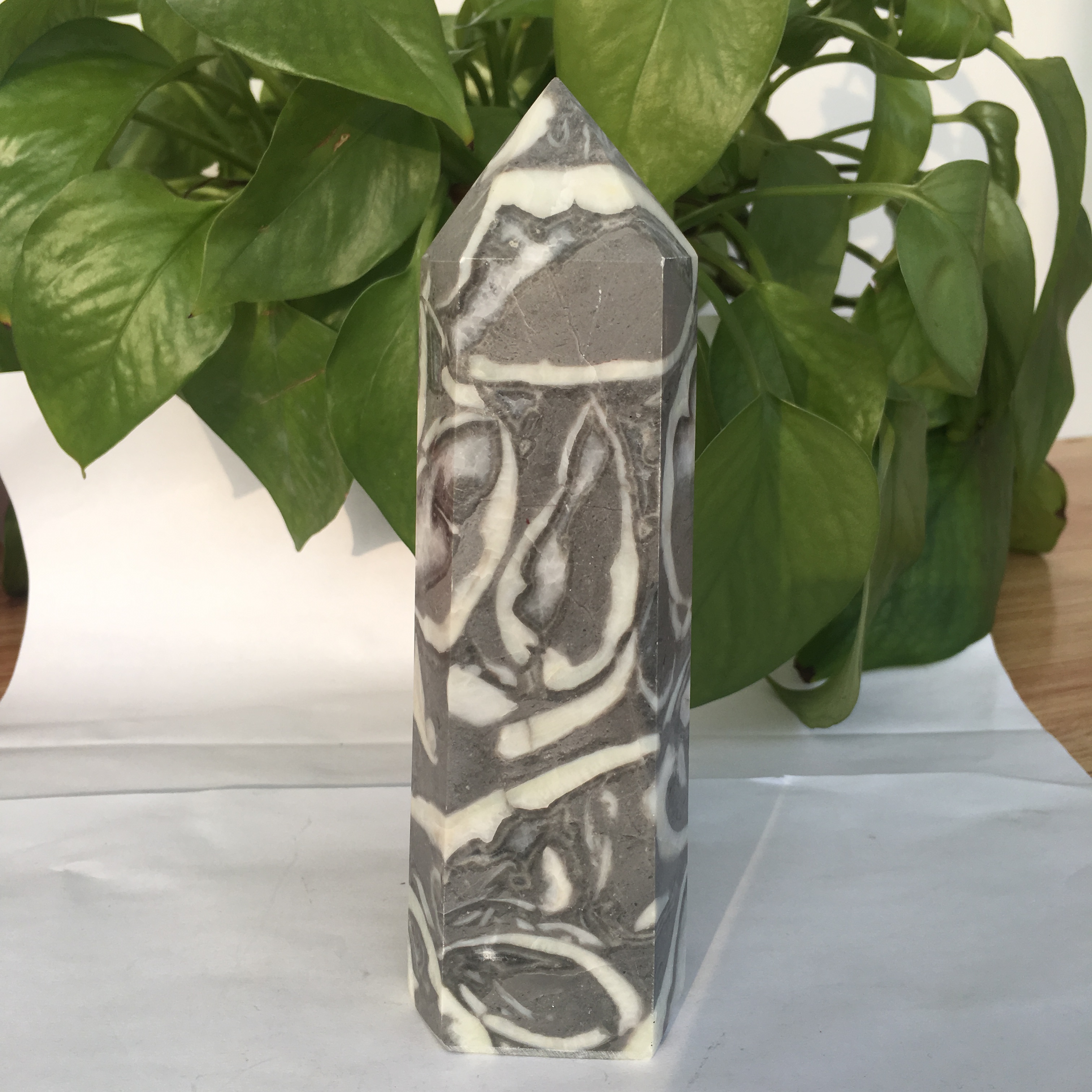 Natural shell stone transparent quartz crystal rod point column mace column healing wheel pendan