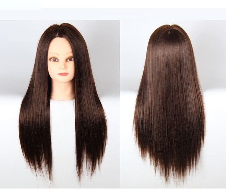 20inch Brown Hair Mannequin Head Holder Female Mannequin Heads Hairstyles Woman Hairdressing Wig Mannequins Cosmetology Display