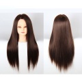 20inch Brown Hair Mannequin Head Holder Female Mannequin Heads Hairstyles Woman Hairdressing Wig Mannequins Cosmetology Display