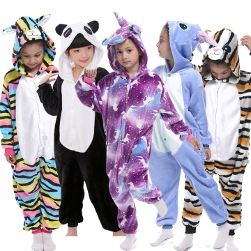 Kigurumi Unicorn Pajama Child Boys Winter Flannel Licorne Pajamas Kids Panda Pyjamas Sleepwear Oneise Girls Pijamas for 4-12 Y
