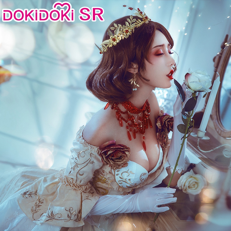 DokiDoki-SR Game Identity V Mrs. Red Cosplay Costume Bloody Queen Red Lady Costume Women Dress Cosplay Game Identity V