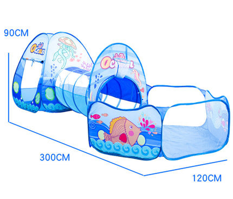 Large Baby Playpen Dry Pool Children's Ball Pool with Children's Tent Crawling Tunnel Kids Balloon Basketball Ball Pit Hot Toys