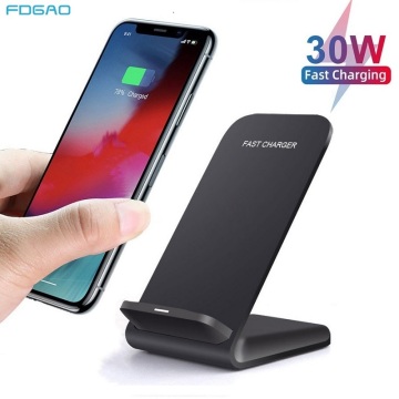 FDGAO 30W Qi Wireless Charger Stand For iPhone 12 11 XS XR X 8 Wireless Fast Charging Station Phone Charger For Samsung S20 S10