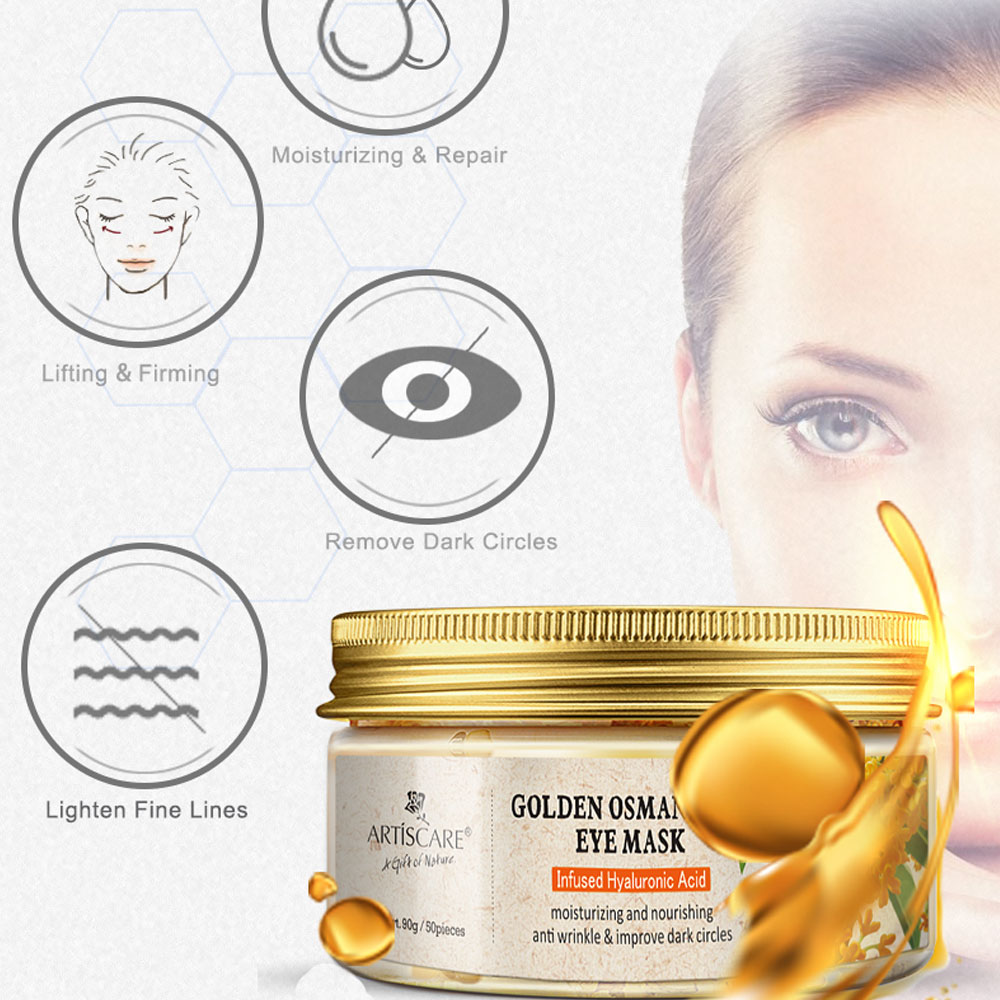 ARTISCARE Gold Osmanthus Collagen Eye Patches Anti Wrinkle Gel Sleep Eye Mask Remove Dark Circles Eye Bag Moisturizing Skin Care