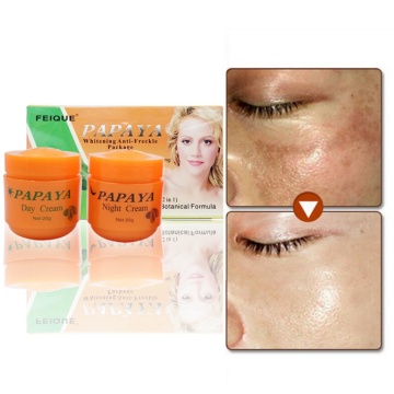 Day Cream + 20g Night Cream Papaya Whitening Face Cream Anti Freckle Improve Dark Skin Refreshing Skin Care 2Pcs/Set 20g