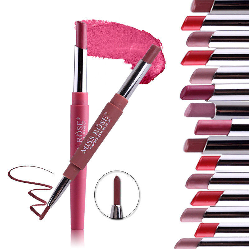 20 Color Double-end Lip Makeup Lipstick Pencil Waterproof Long Lasting Tint Sexy Red Lip Stick Beauty Matte Liner Pen Lipstic