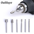 6PCS Practical Multi Drill Bits Wood Shank Set Rotary Burrs Milling Cutter file Abrasive Carving Tools for Dremel Accessories