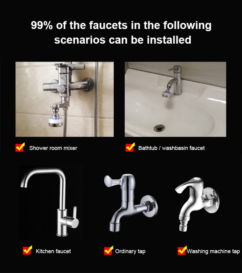 Adjustable Kitchen Faucet Booster Filter Tap Extender Splash-proof Water Filter Rotatable Sprayer Nozzle Kitchen Accessories