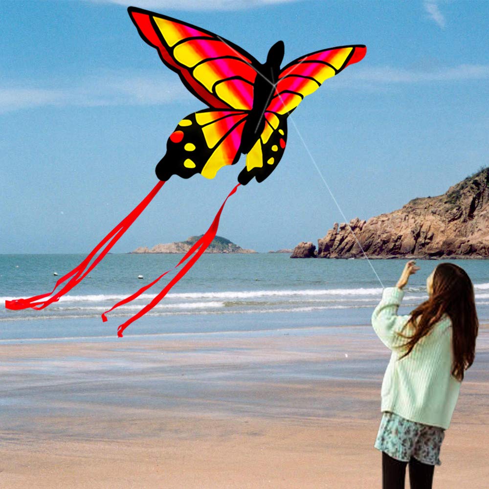 New Amazing Colorful Butterfly Kite For Kids And Adults Large Easy Flyer With String And Handle