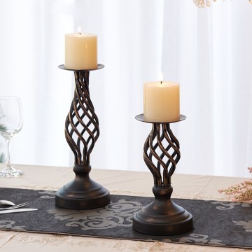Vintage Candle Holder Hollow Metal Retro Classic Nordic Style Candle Stand Party Wedding Home Decor Candlestick