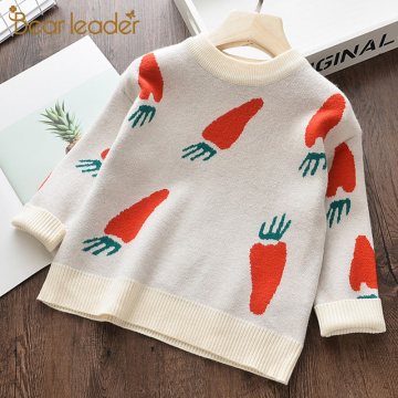 Bear Leader Girls Sweaters New Autumn Soft Girl's Jacket Sweater Cartoon Pattern Panda Kids Clothes Warm Children Clothing