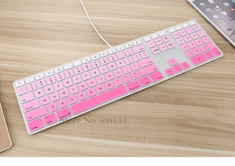 Gradient Keyboard Cover For Apple iMac G6 A1243 21.5 27 inch Desktop keyboards protective keypad cover Protector