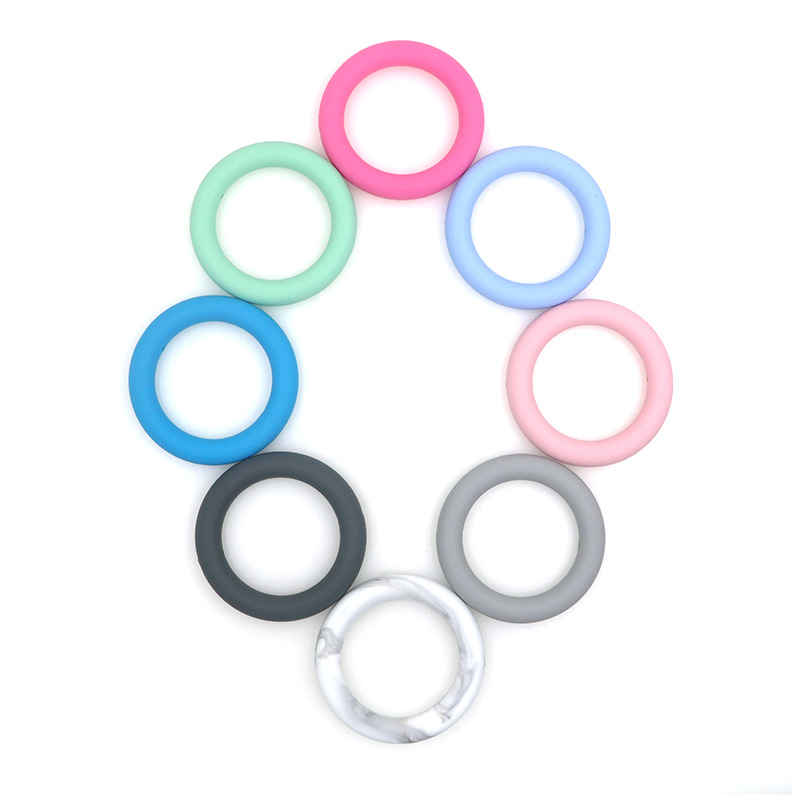 Kovict 50/100pcs Circle with hole Baby Teether Infant Teething Bead For DIY Necklace Accessories Toy