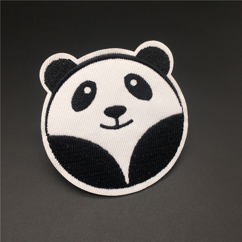 Cute Panda Clothing Patch Size:6.5x6.6cm Cartoon Fabric Stickers For Clothes Stripes Embroidered Ironing Patches On Kids T-shirt