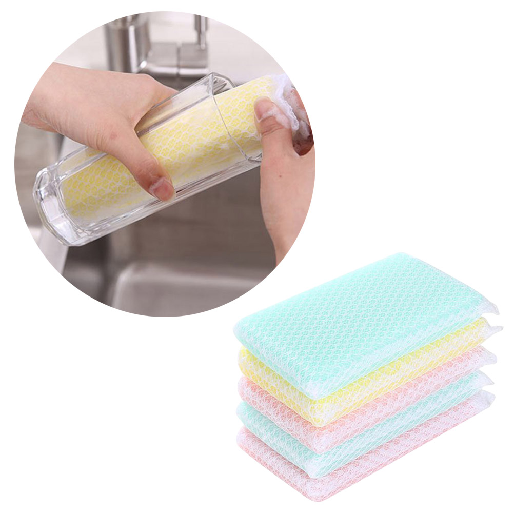 5pcs Net Cleaning Sponge Kitchen Sponge Household Cleaner Cleaner Sponges For Dish Cup Bowl Washing Supplies For Home Using