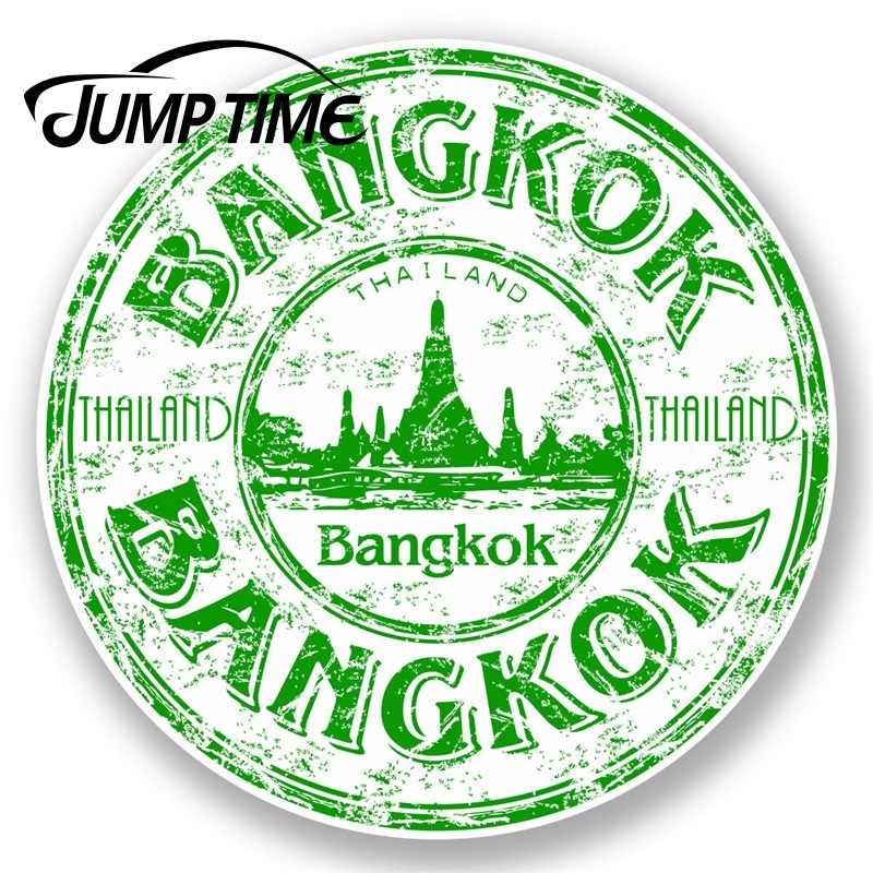 Jump Time for Bangkok Thailand Thai Vinyl Sticker Luggage Travel Tag Asia Label Decal Rear Windshield Waterproof Car Accessories
