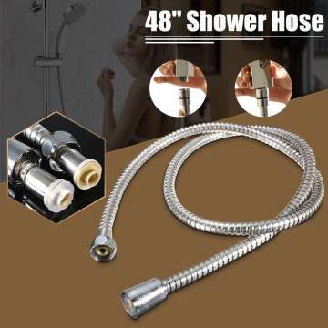 1.2M Plumbing Hoses Stainless Steel 48Inches Flexible Shower Water Head Hose Handheld Pipe Home Bathroom