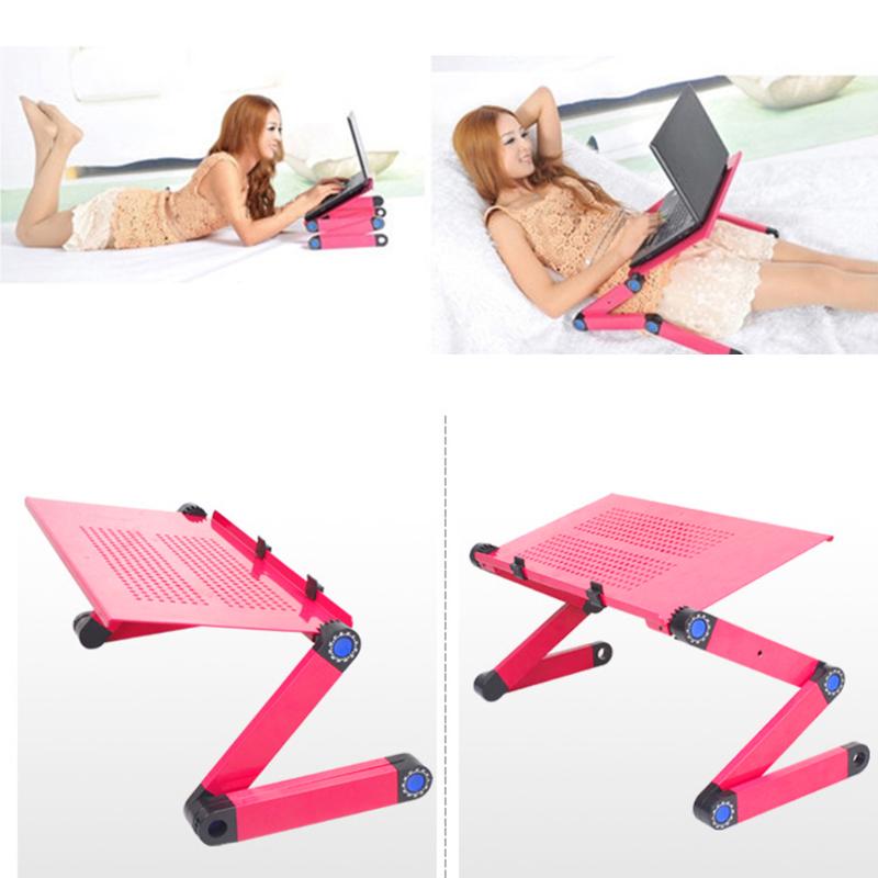 Adjustable Folding Table Aluminum Alloy Laptop Desk Ergonomic Portable Notebook Stand PC Table Stand With Mouse Pad