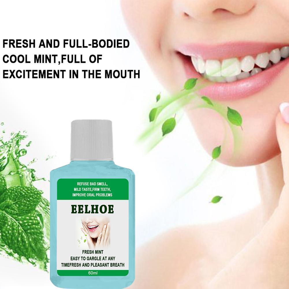 60ml Portable Mouthwash Fresh Breath Cleansing Tooth Oral Stains Care X0Q2