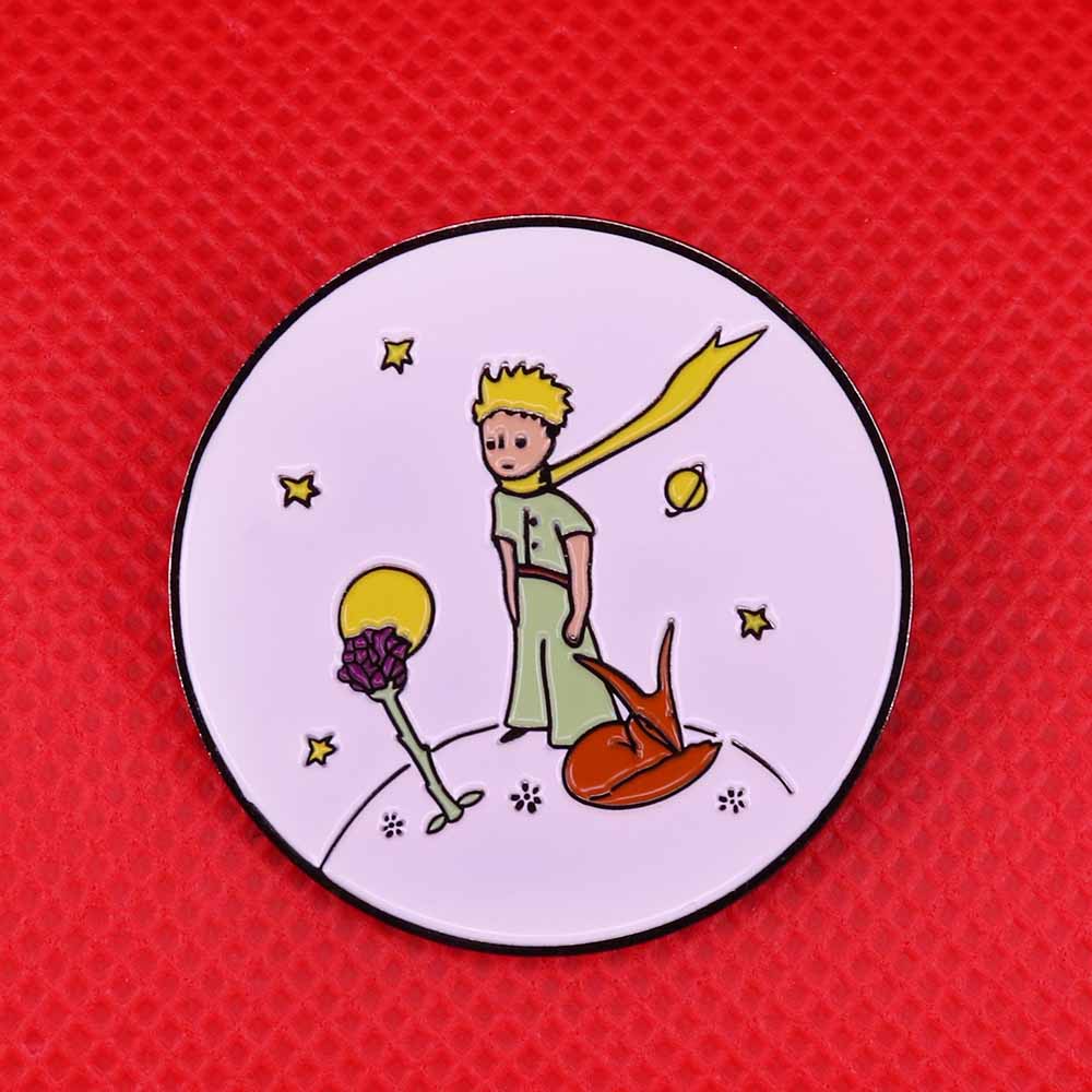 The little prince enamel pin planet brooch cute fox badge fairy tale pins surrealism art jewelry kids gift women jacket accessor