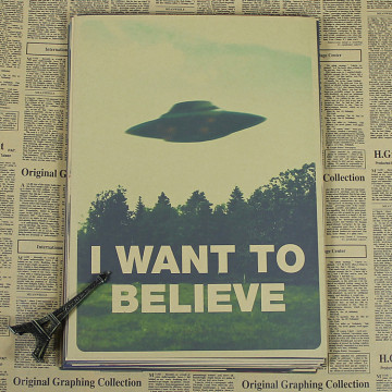 Files I want to believe x x file UFO poster retro retro kraft paper