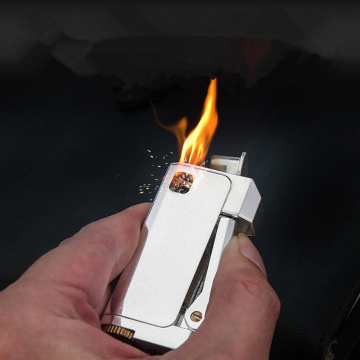 Trenches Pure Copper Gasoline Lighter Flint Lighter Classic Retro Grinding wheel Oil Petrol Windproof Inflated Kerosene Lighter