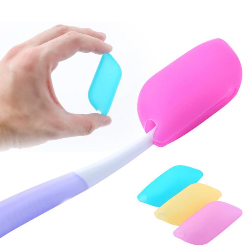 3pcs/set Silicone Toothbrush Head Cover Outdoor Travel Camping Protective Caps random colors